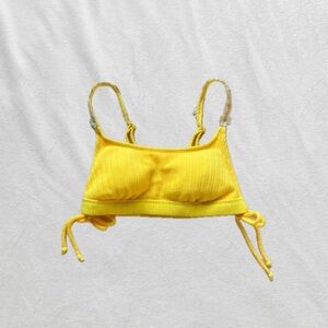 Yellow and white daisy bikini top